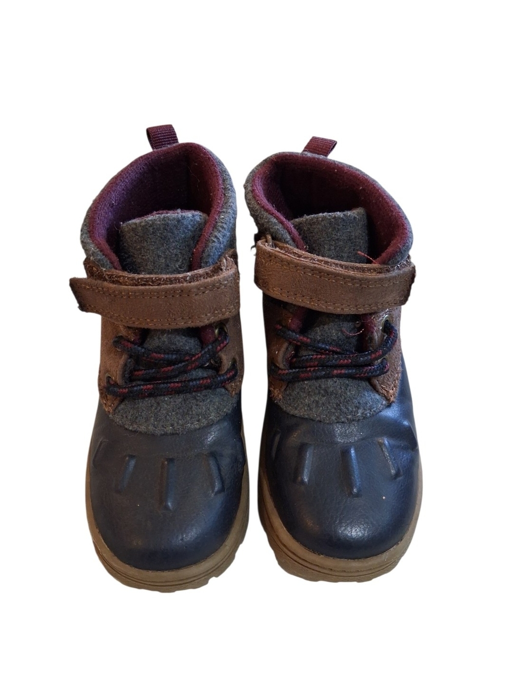 Kids Brown and Navy Winter Boots - Cozy Waterproof Design